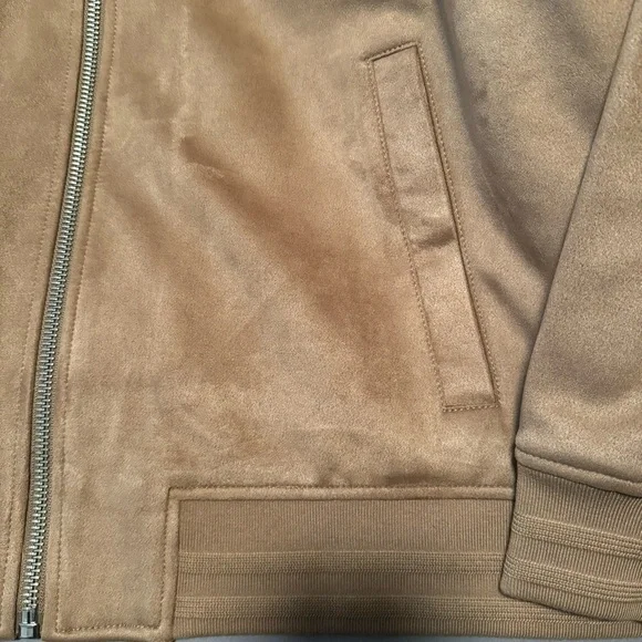NWT Abercrombie & Fitch Vegan Suede Bomber Jacket - Picture 3 of 4